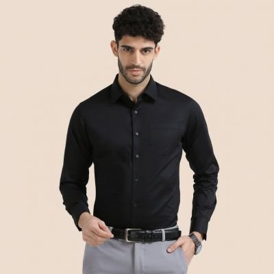 Cambridge Giza Cotton Shirt in Raven